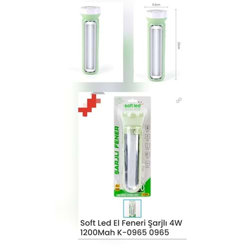 SOFT LED ŞARJLI FENER K-0965 FENER IŞILDAK