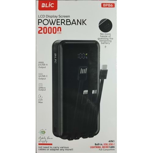 BİLİC BPB6 POWERBANK 20000 mAh