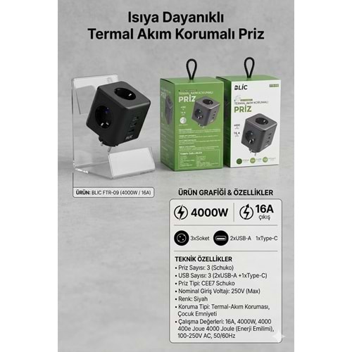 ftr-09 akım korumalı priz