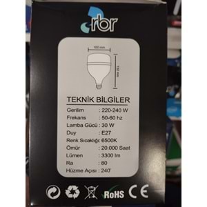 rbr 30watt led ampul