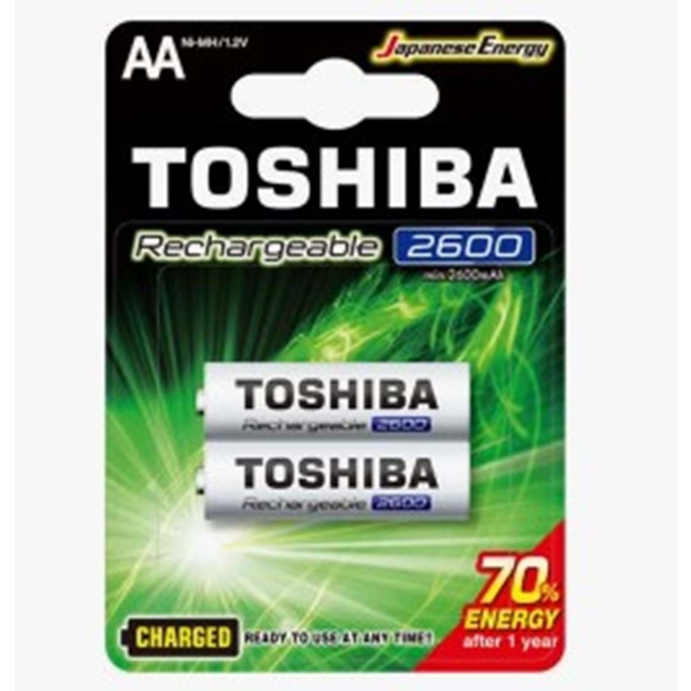 TOSHIBA 2600 MAH 2Lİ ŞARJLI AA PİL