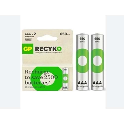 GP RECYKO 650MAH 2Lİ ŞARJLI PİL